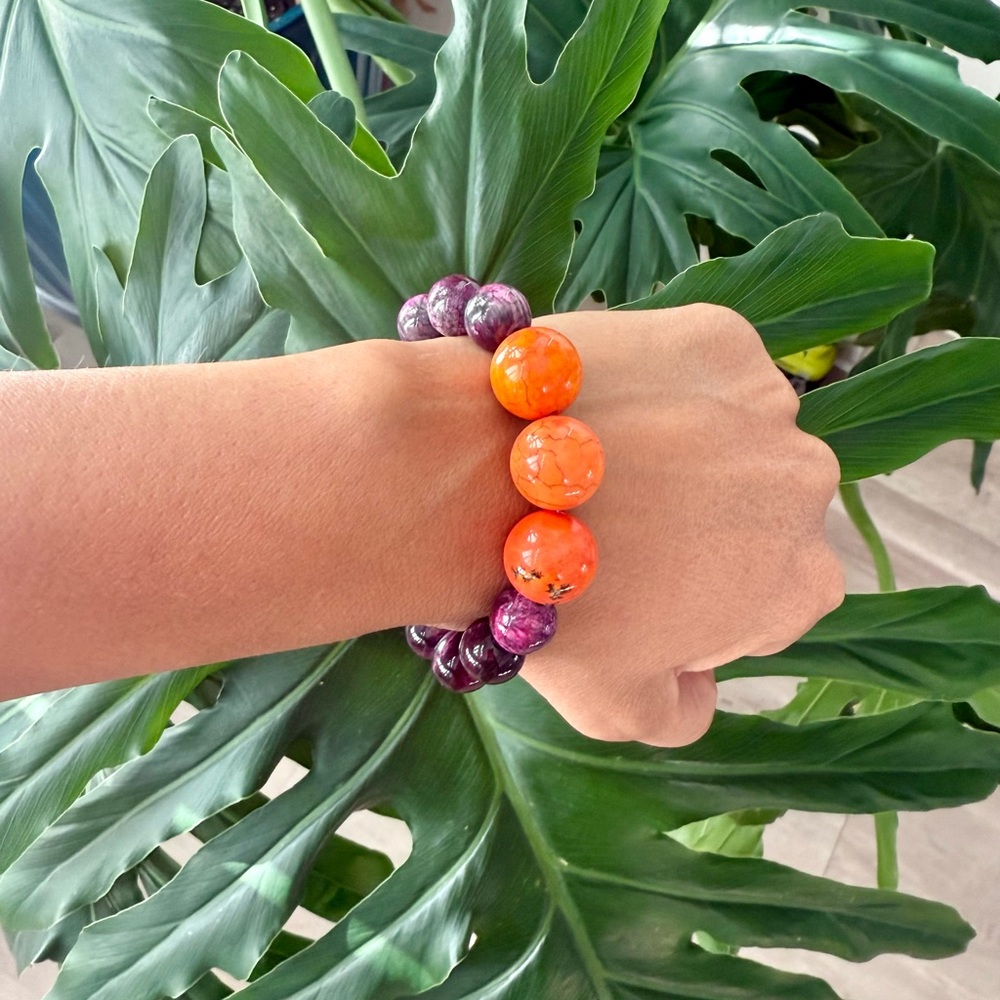 Handmade Howlite & Jasper bracelet (one) - Picture 3 of 7